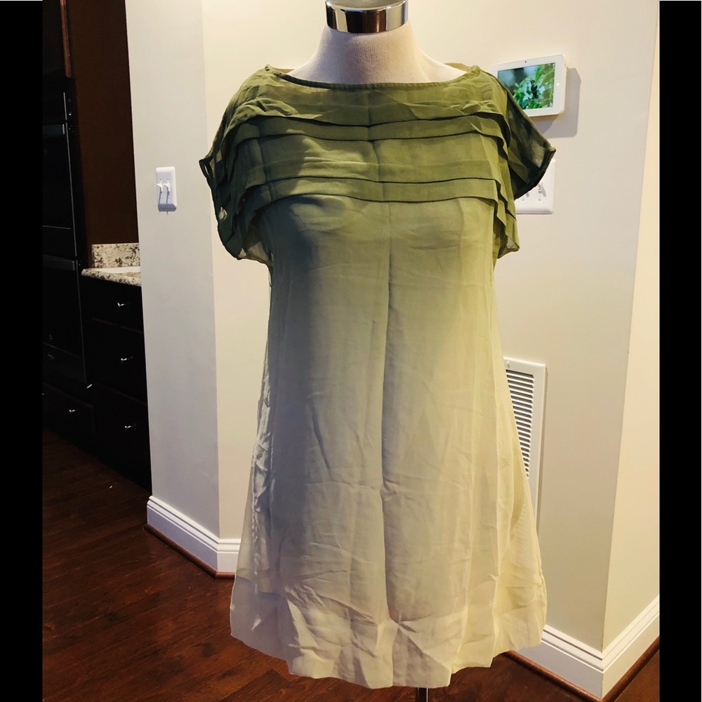 BEAUTIFUL OMBRE TOP PLEATED DRESS